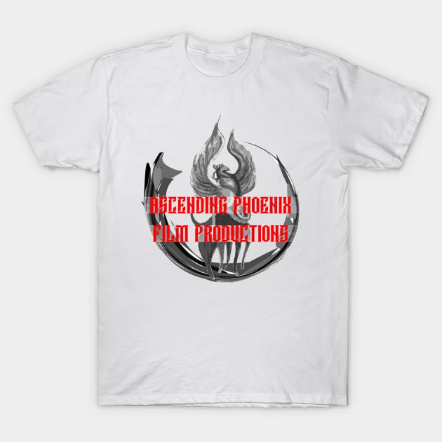 Ascending Phoenix Film Production Logo (Main/Red Letter) T-Shirt by ascending_phoenix_productions